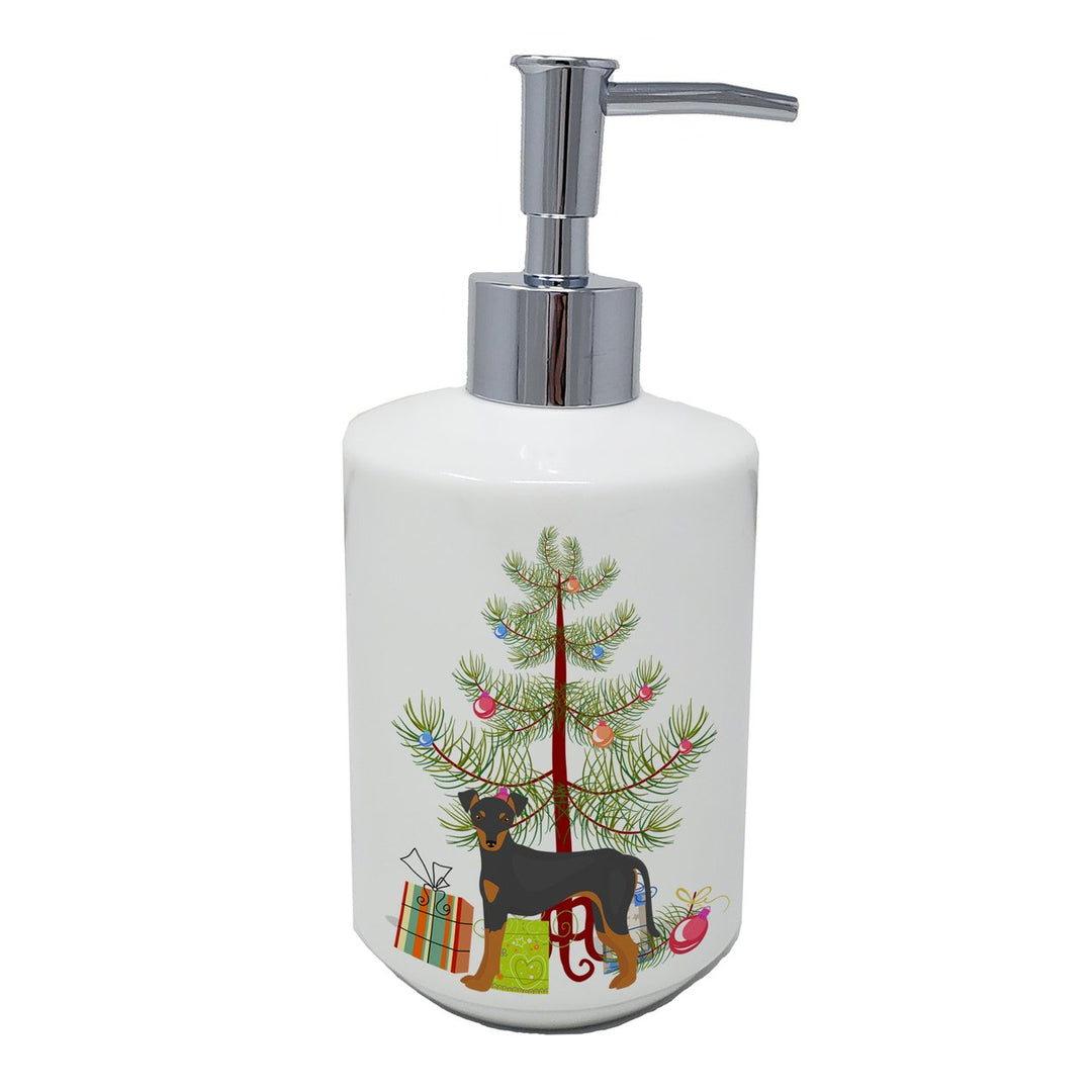 Manchester Terrier Christmas Tree Ceramic Soap Dispenser Image 1