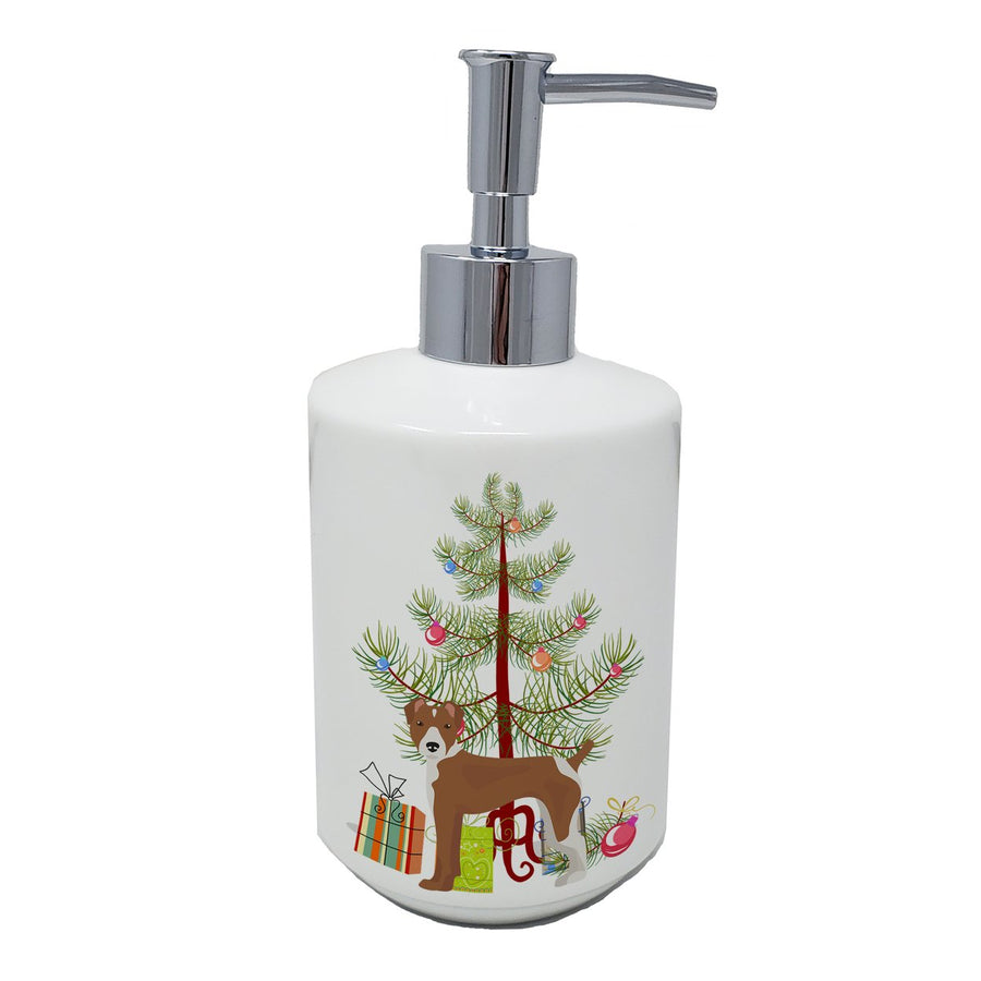 Rat Terrier Christmas Tree Ceramic Soap Dispenser Image 1