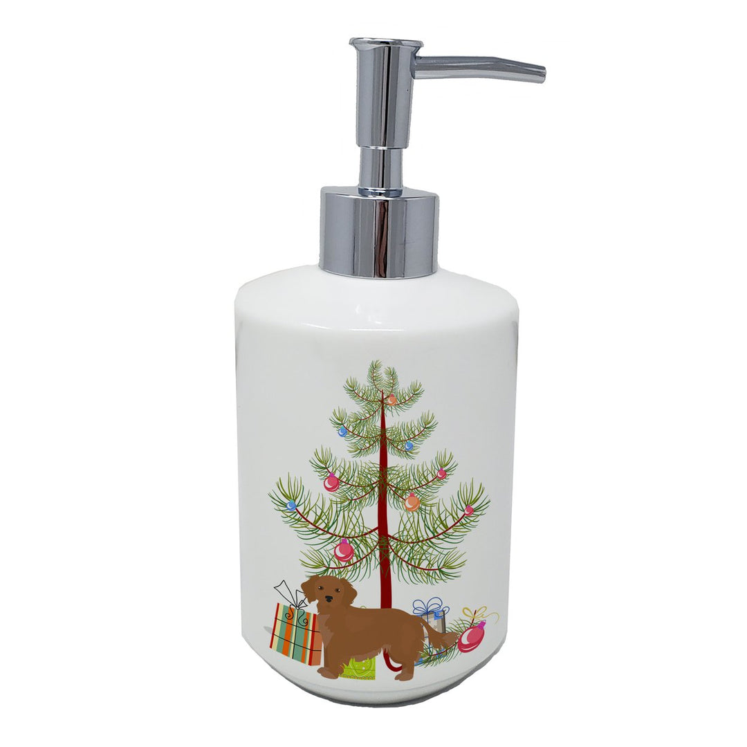 Small Greek Domestic Dog Kokoni Christmas Tree Ceramic Soap Dispenser Image 1