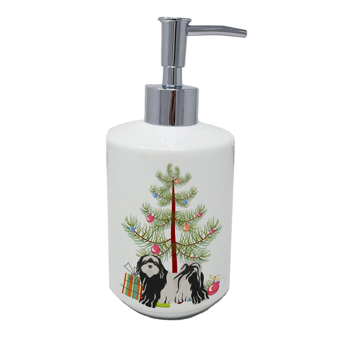 Tibetan Terrier Christmas Tree Ceramic Soap Dispenser Image 1