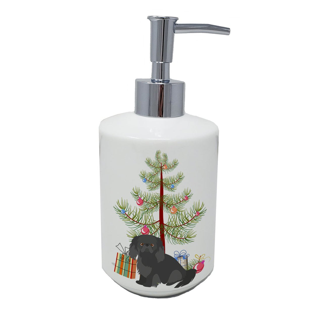 Pekingese Christmas Tree Ceramic Soap Dispenser Image 1