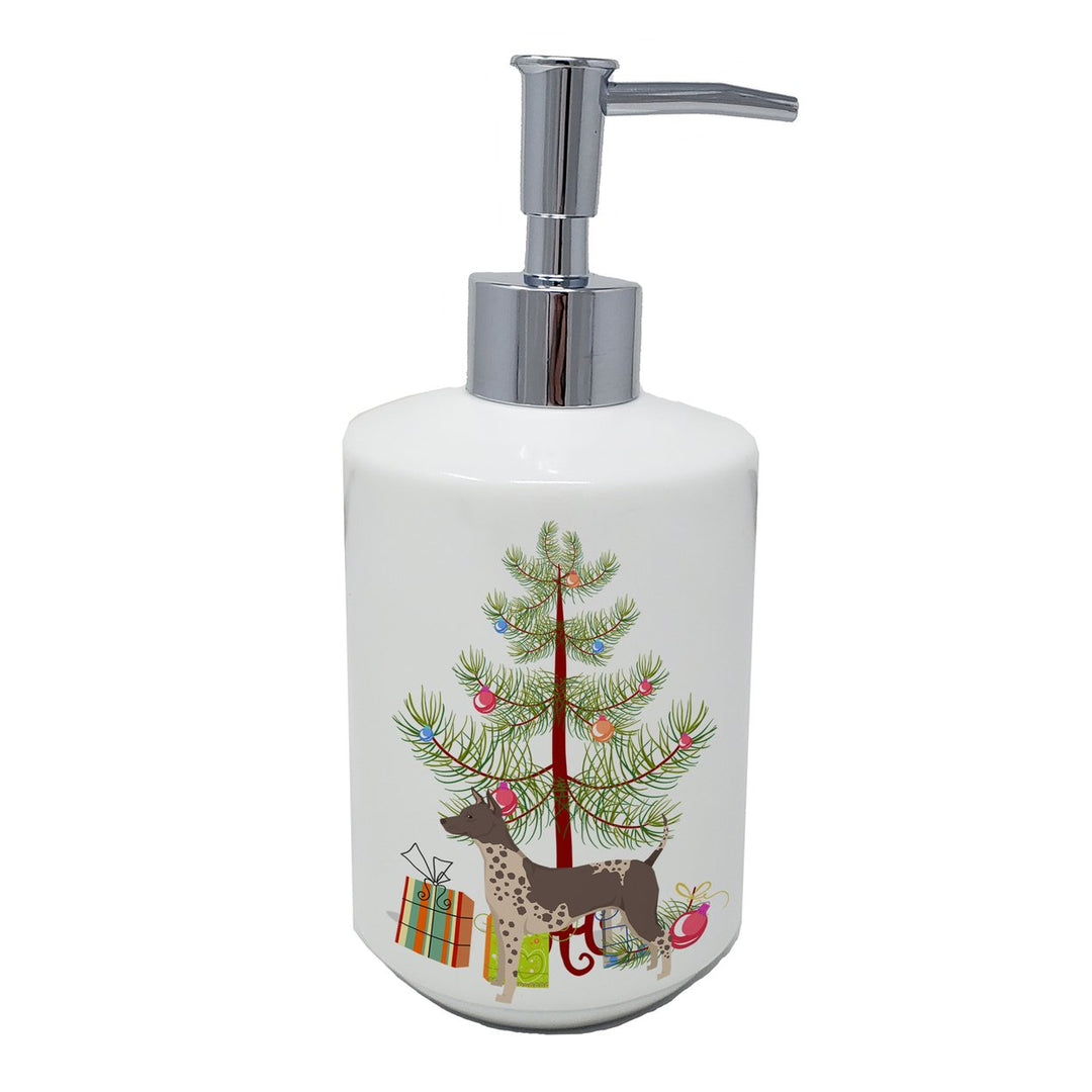 American Hairless Terrier Christmas Tree Ceramic Soap Dispenser Image 1