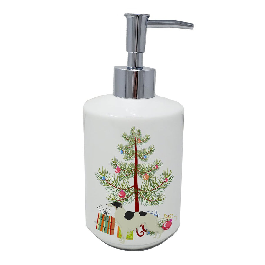 Borzoi Christmas Tree Ceramic Soap Dispenser Image 1