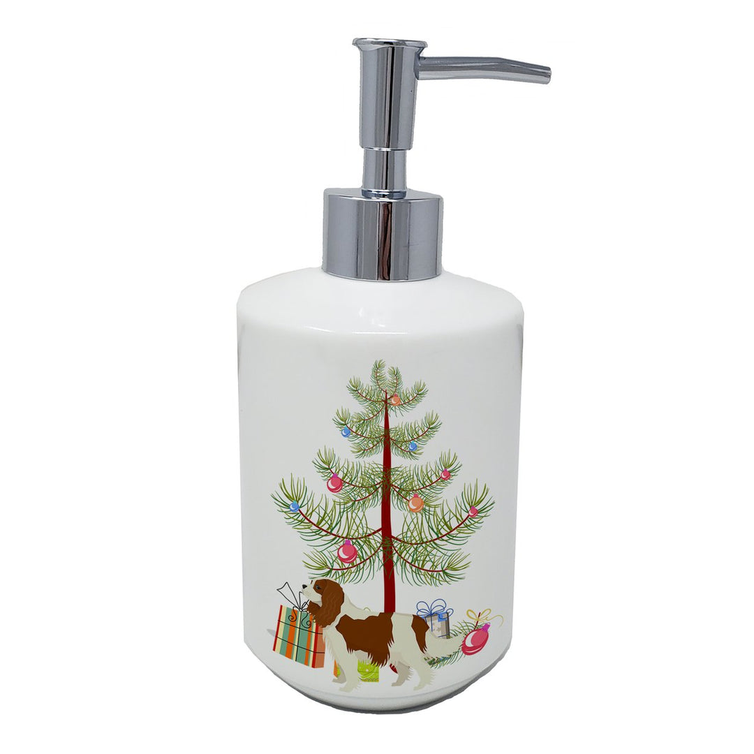 Cavalier Spaniel Christmas Tree Ceramic Soap Dispenser Image 1