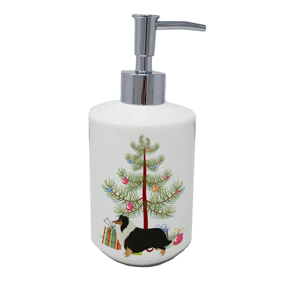 Collie Christmas Tree Ceramic Soap Dispenser Image 1