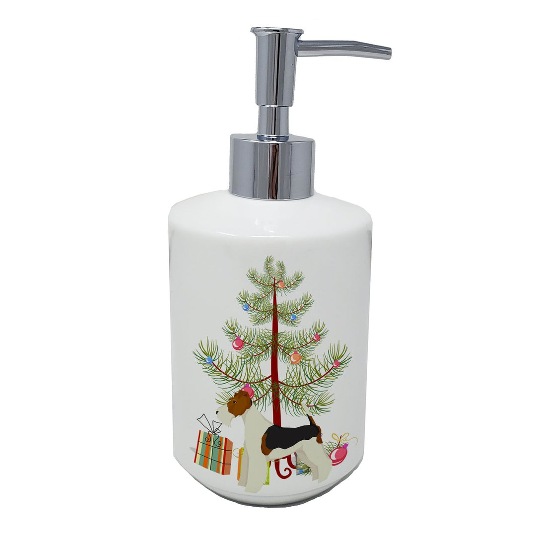 Fox Terrier Christmas Tree Ceramic Soap Dispenser Image 1