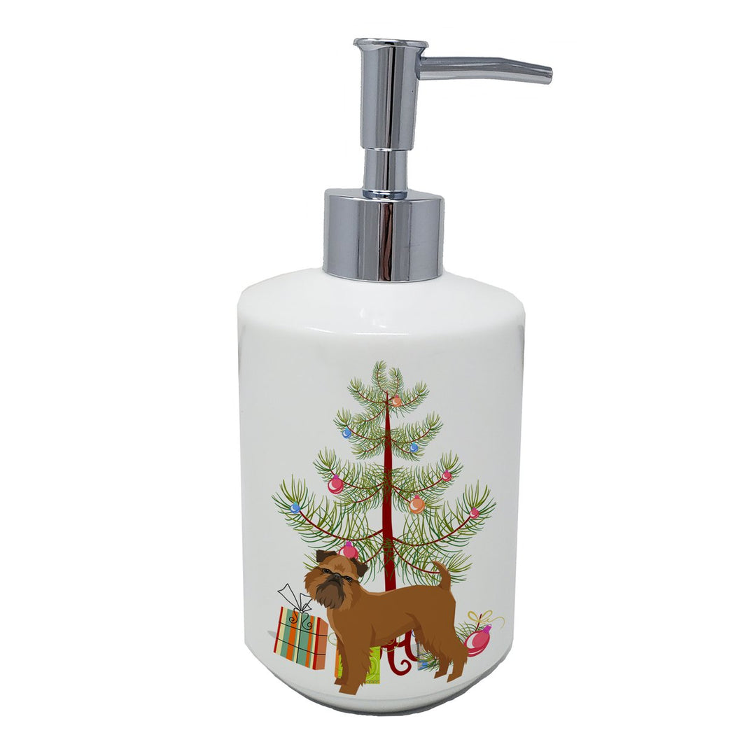 Brussels Griffon Christmas Tree Ceramic Soap Dispenser Image 1