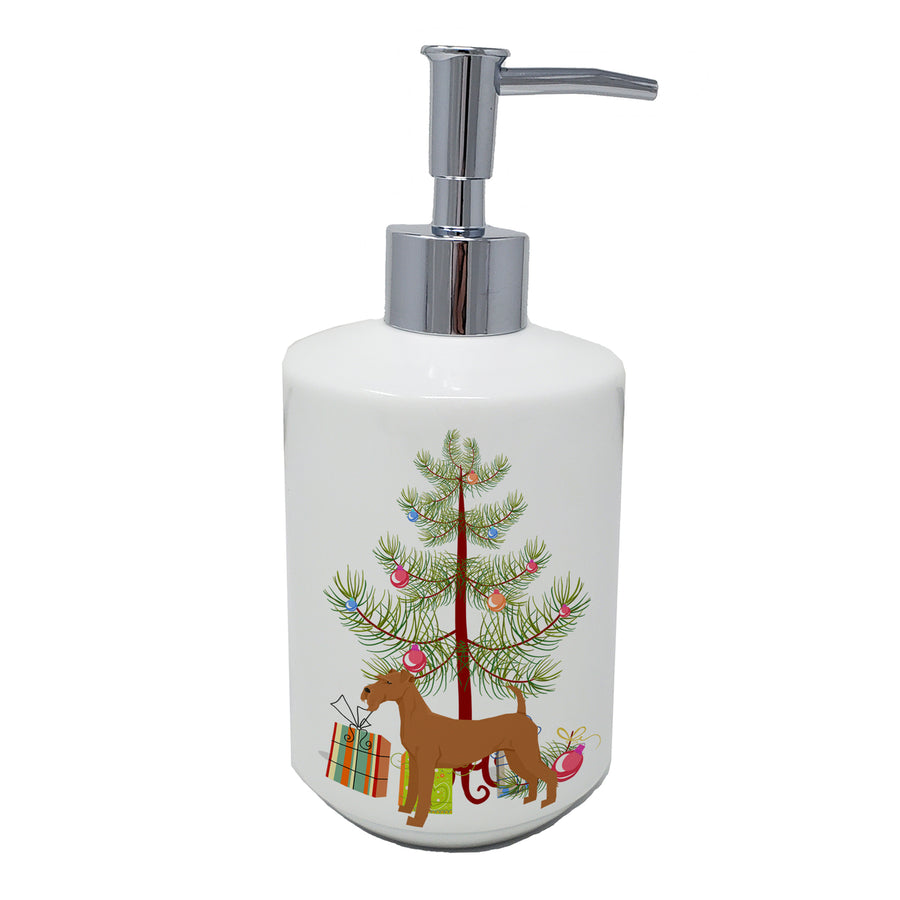 Irish Terrier Christmas Tree Ceramic Soap Dispenser Image 1