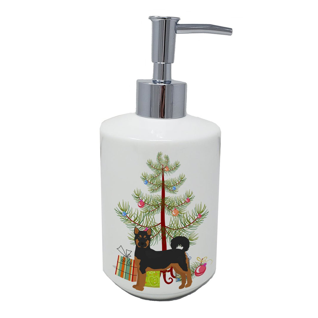 Akita Shepherd Black and Tan Christmas Tree Ceramic Soap Dispenser Image 1