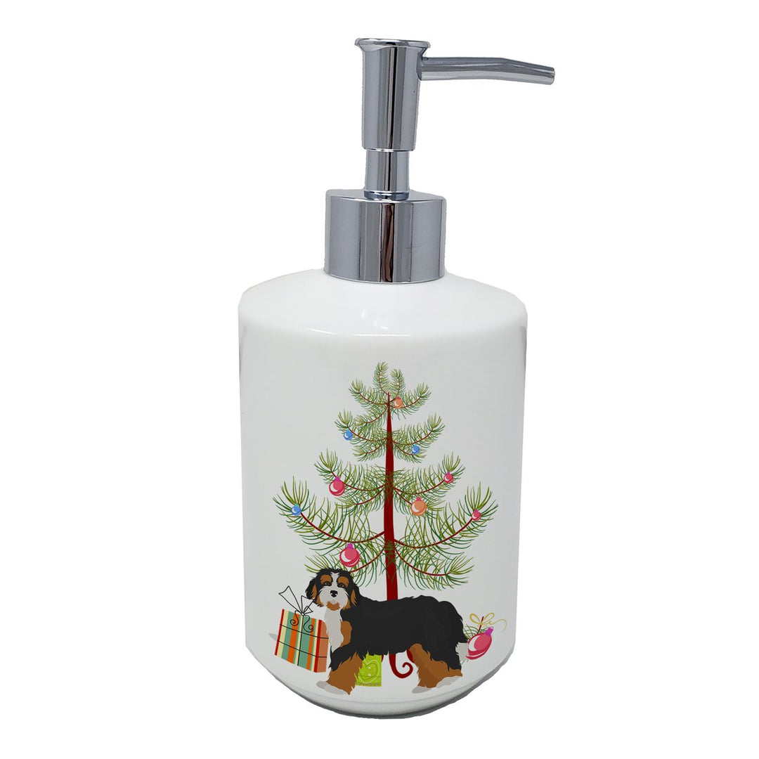 Bernedoodle Christmas Tree Ceramic Soap Dispenser Image 1