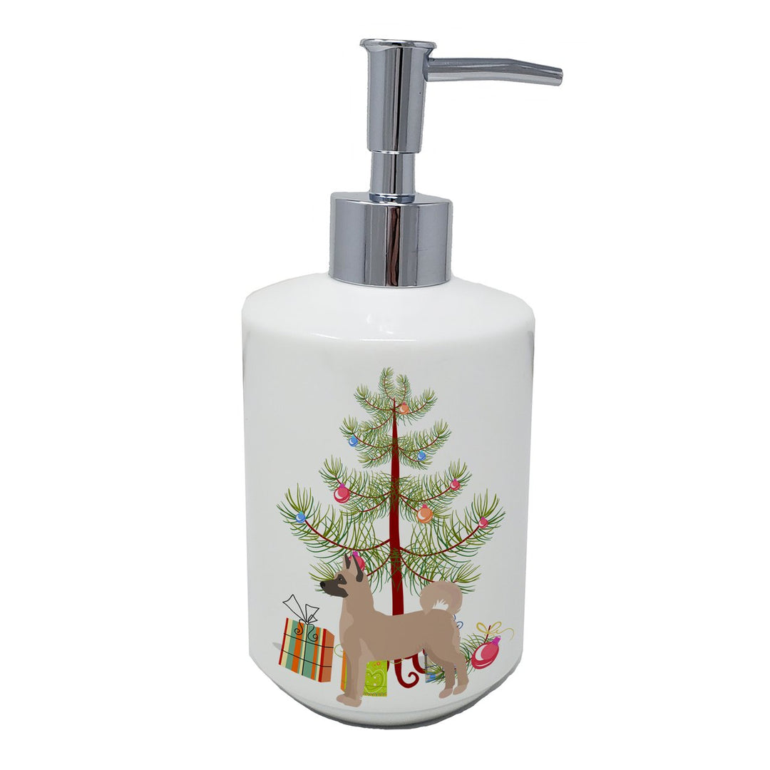 Akita Shepherd Christmas Tree Ceramic Soap Dispenser Image 1