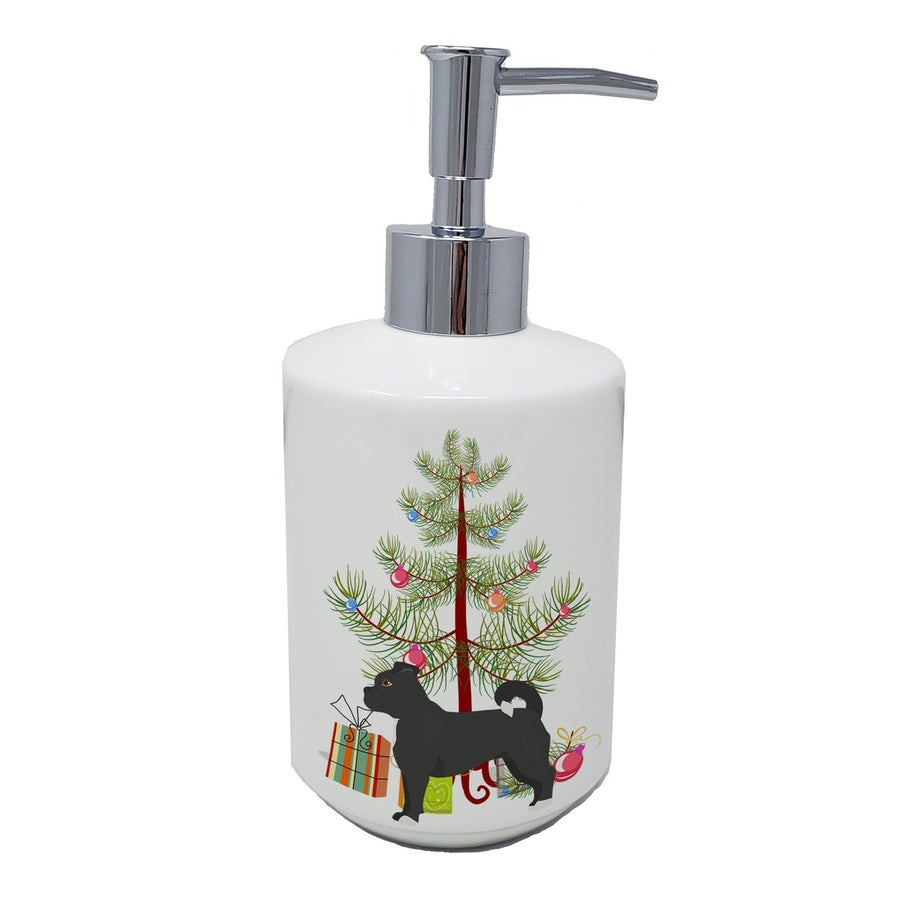 Black Chug Christmas Tree Ceramic Soap Dispenser Image 1