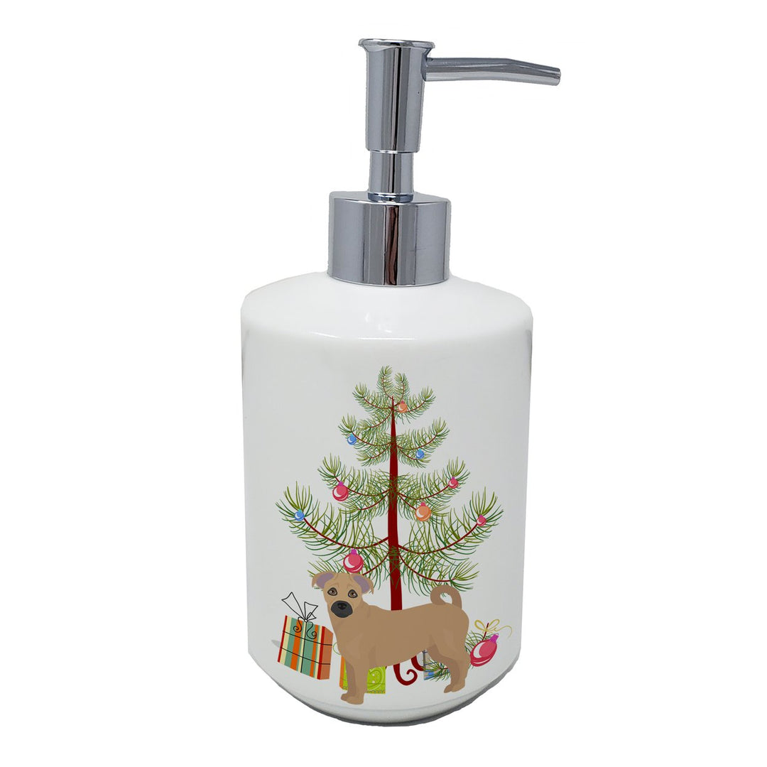 Tan Jug Christmas Tree Ceramic Soap Dispenser Image 1