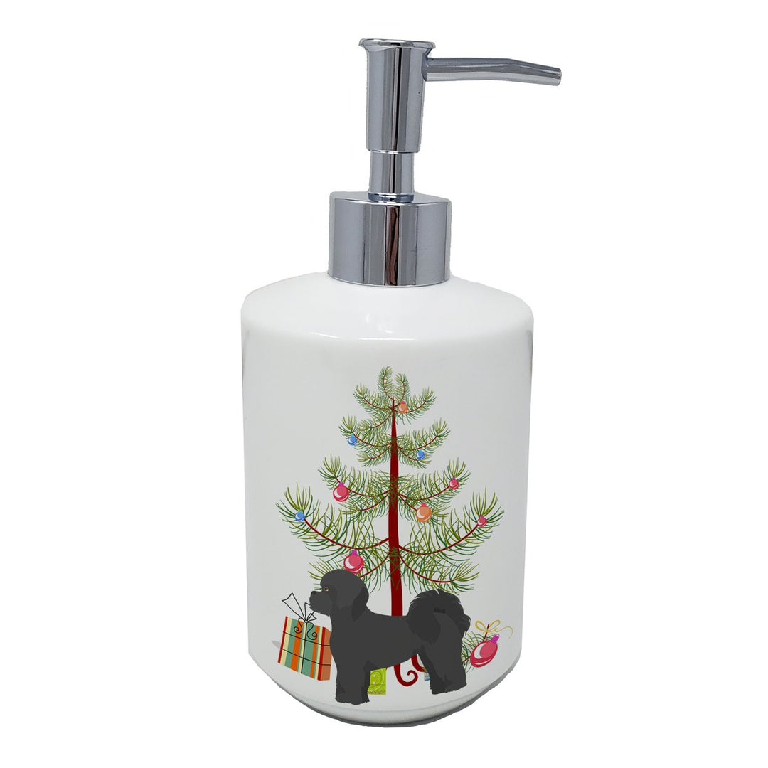 Black Mal-Shi Christmas Tree Ceramic Soap Dispenser Image 1