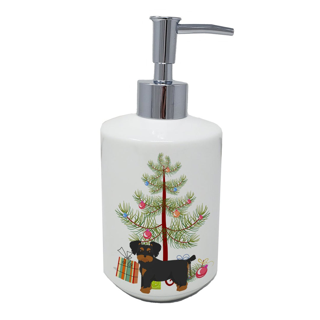 Morkie Christmas Tree Ceramic Soap Dispenser Image 1