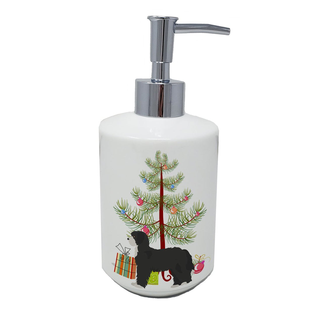 Black Sheepadoodle Christmas Tree Ceramic Soap Dispenser Image 1