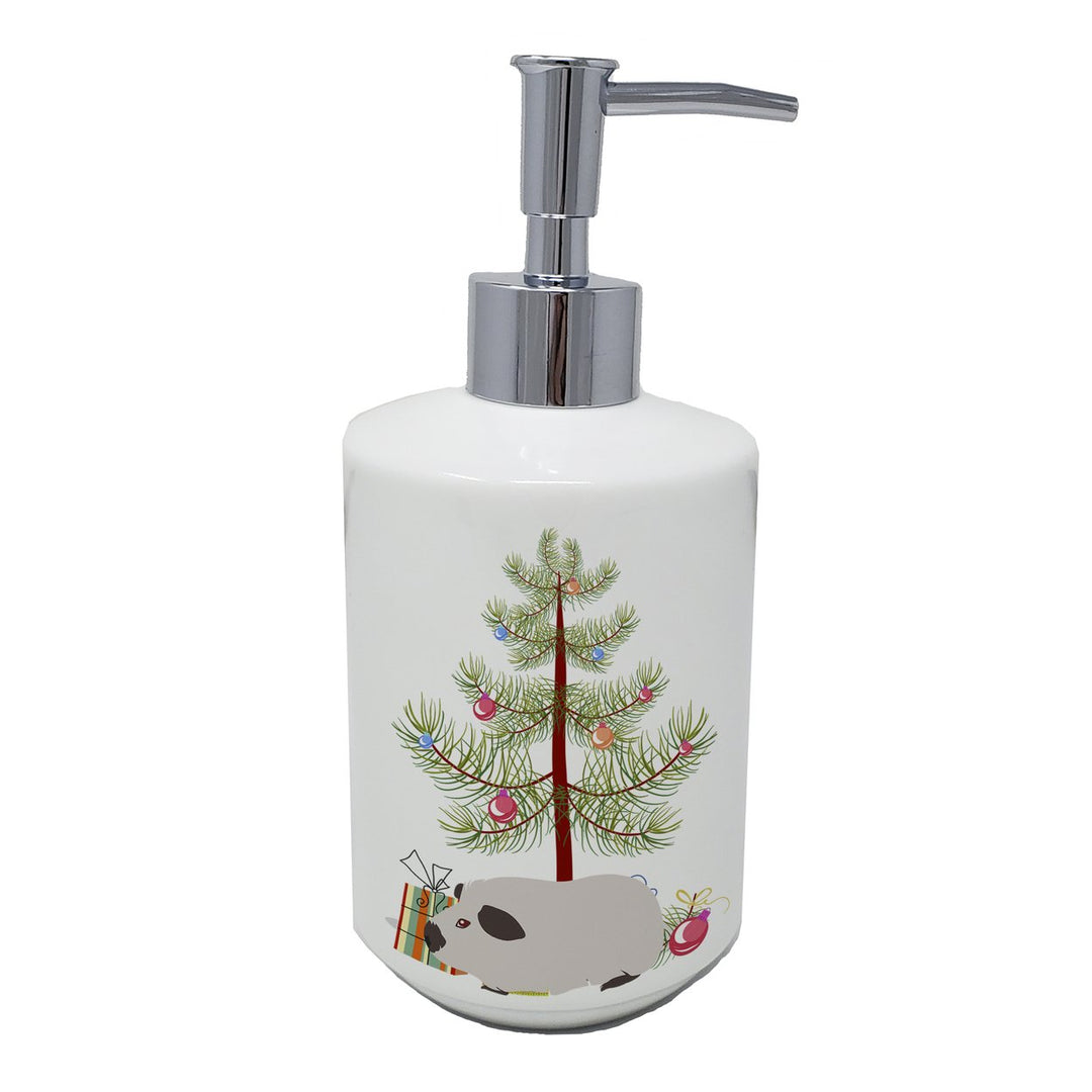 Himalayan Guinea Pig Merry Christmas Ceramic Soap Dispenser Image 1