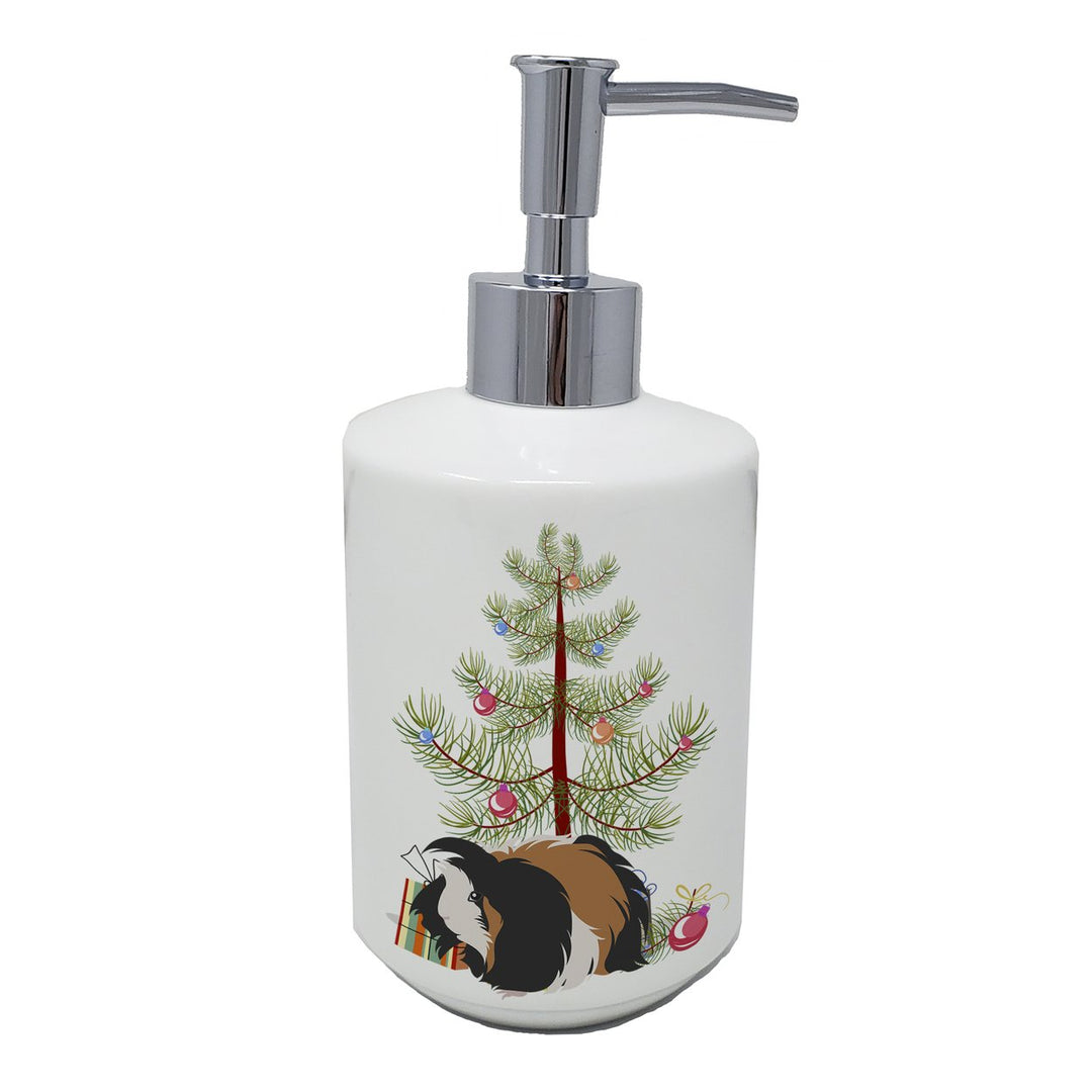 Sheba Guinea Pig Merry Christmas Ceramic Soap Dispenser Image 1