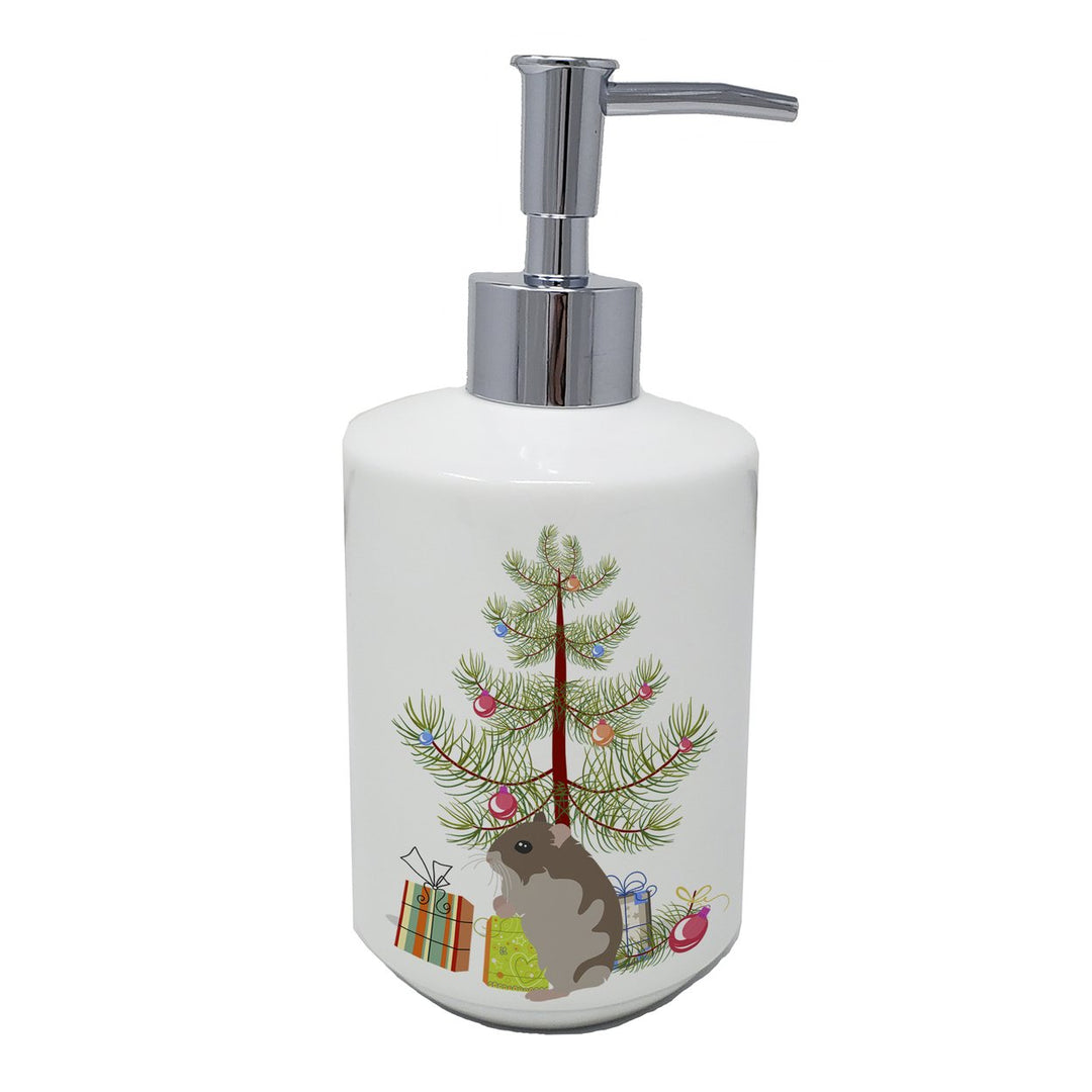 Dwarf Hamster Merry Christmas Ceramic Soap Dispenser Image 1