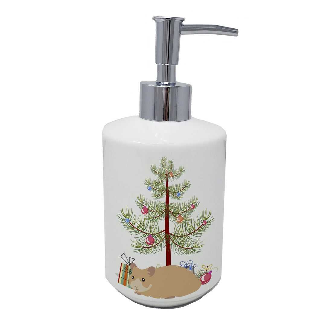 Syrian Golden Hamster Merry Christmas Ceramic Soap Dispenser Image 1