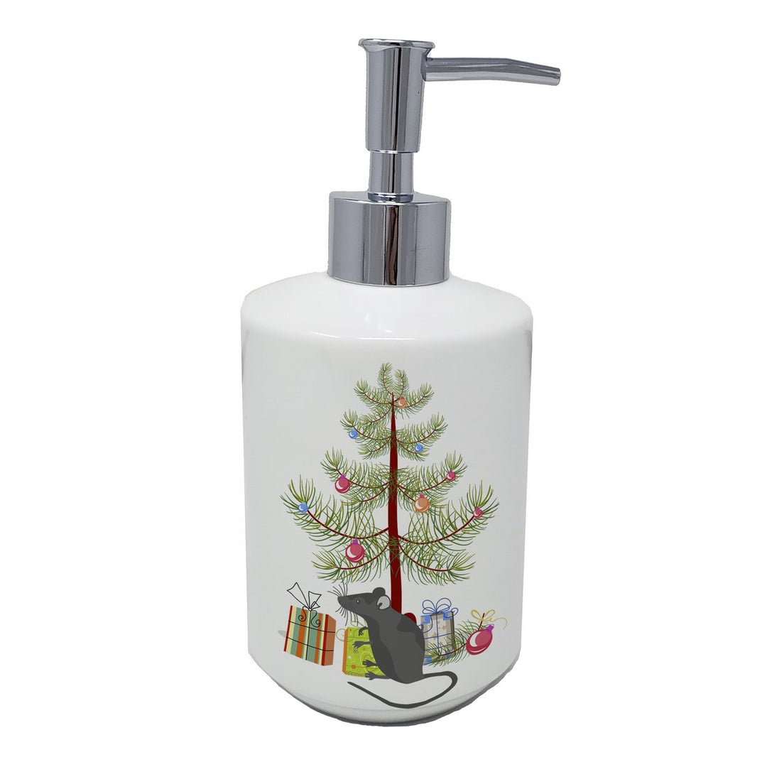 Satin Mouse Merry Christmas Ceramic Soap Dispenser Image 1