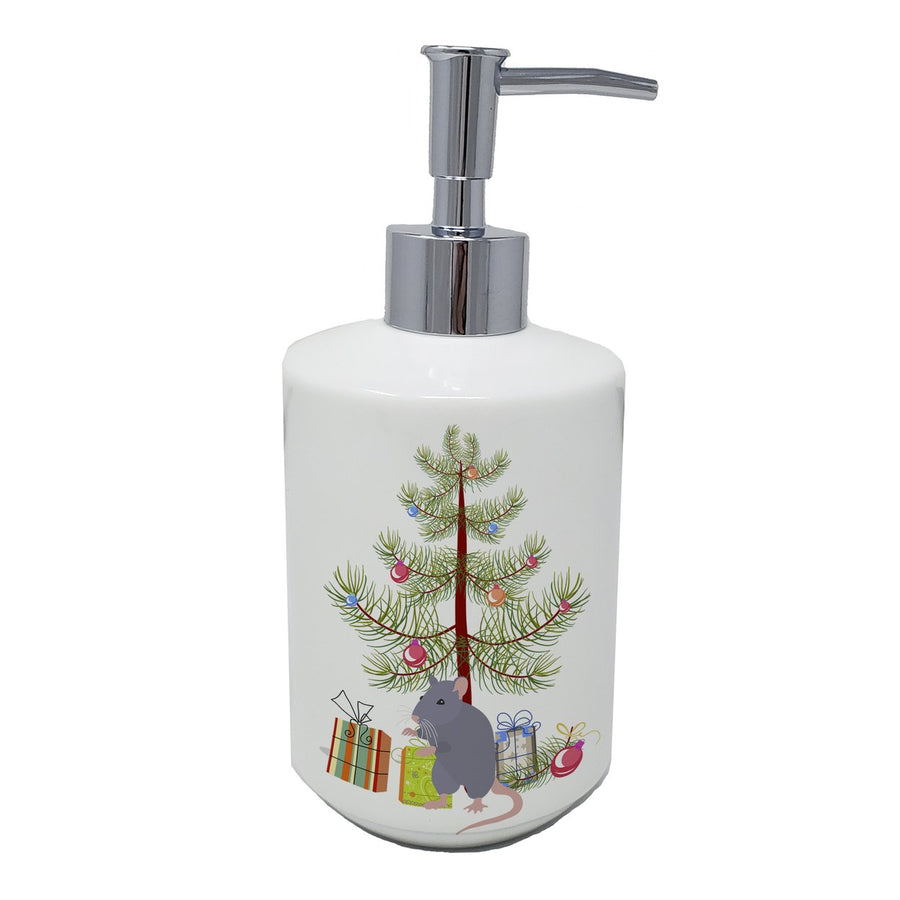 Blue Rat Merry Christmas Ceramic Soap Dispenser Image 1