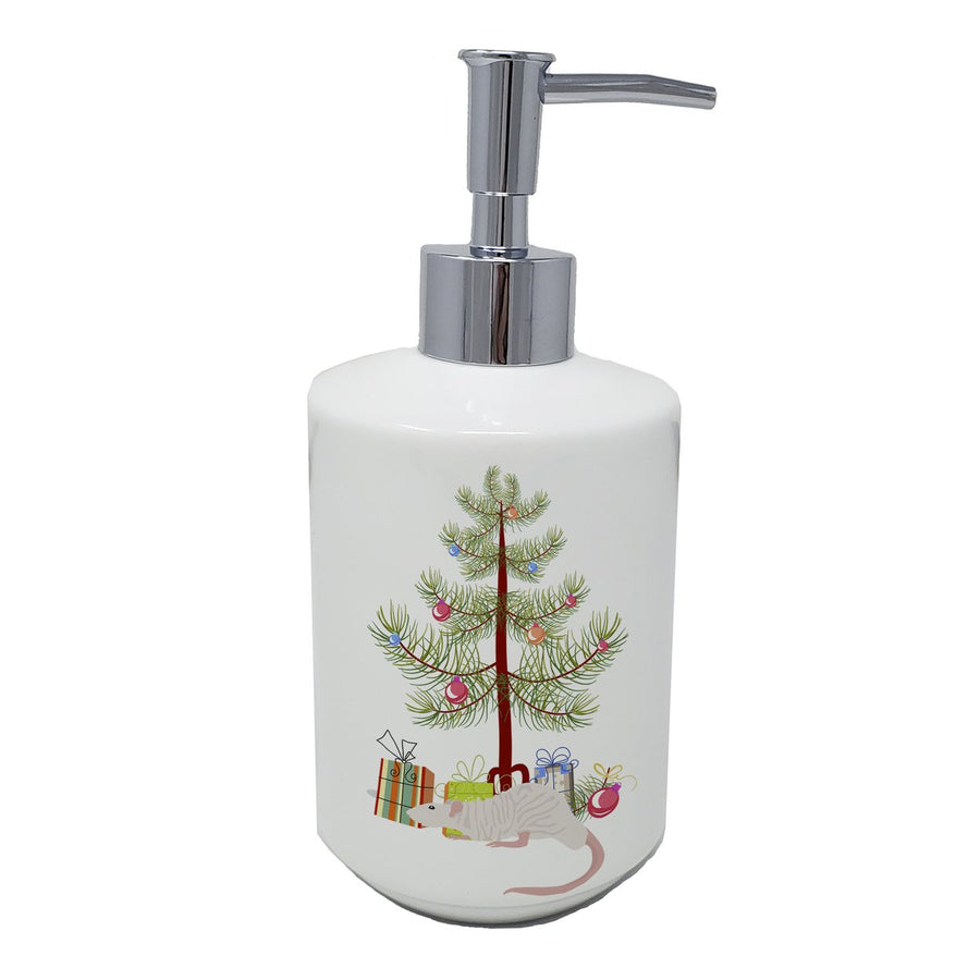 Dumbo Sphynx Rat Merry Christmas Ceramic Soap Dispenser Image 1