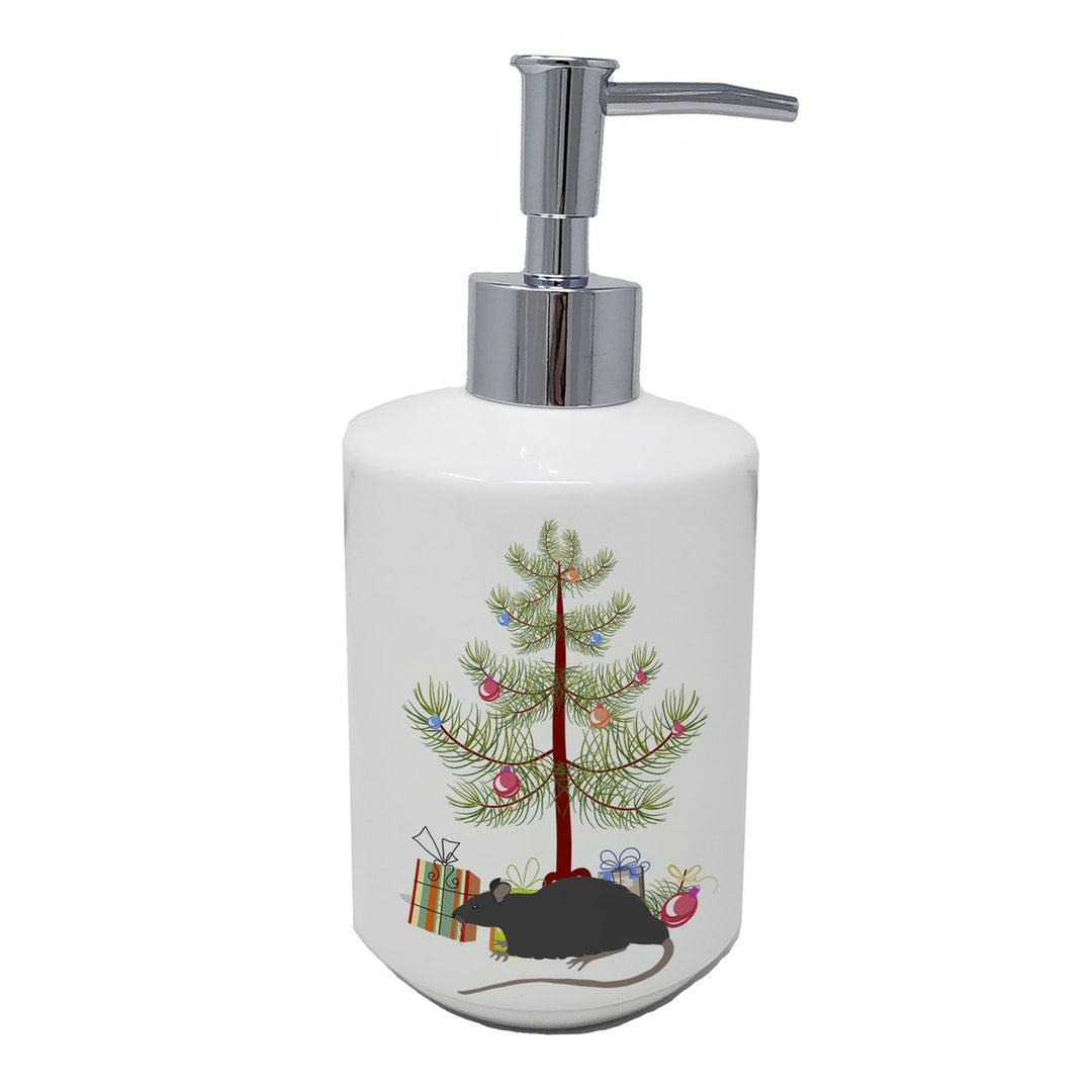 Black Rat Merry Christmas Ceramic Soap Dispenser Image 1