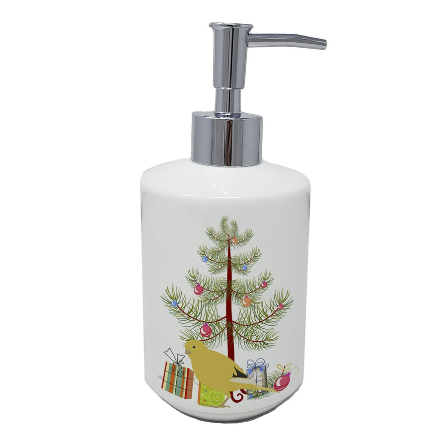 Border Canary Merry Christmas Ceramic Soap Dispenser Image 1