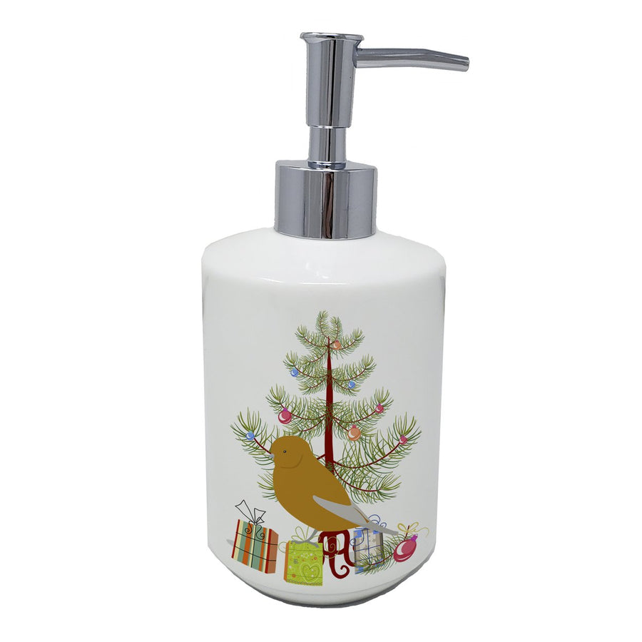 Norwich Canary Merry Christmas Ceramic Soap Dispenser Image 1