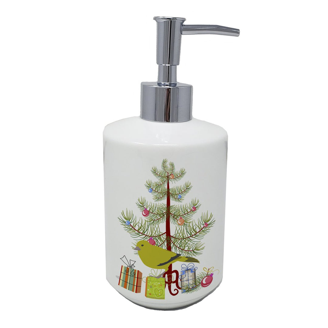 London Canary Merry Christmas Ceramic Soap Dispenser Image 1