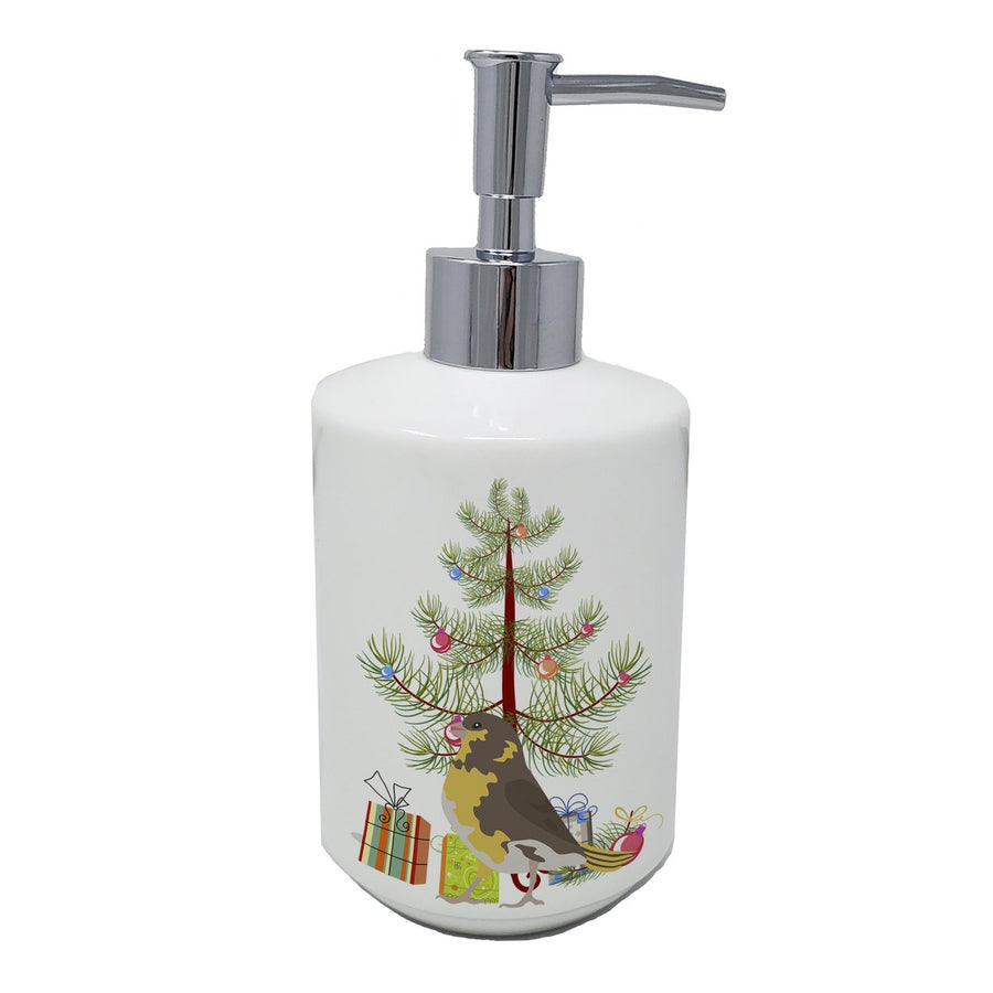 Spanish Canary Merry Christmas Ceramic Soap Dispenser Image 1