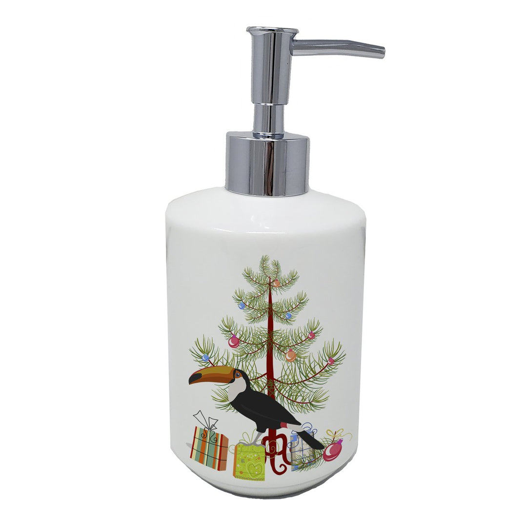 Toucan Merry Christmas Ceramic Soap Dispenser Image 1