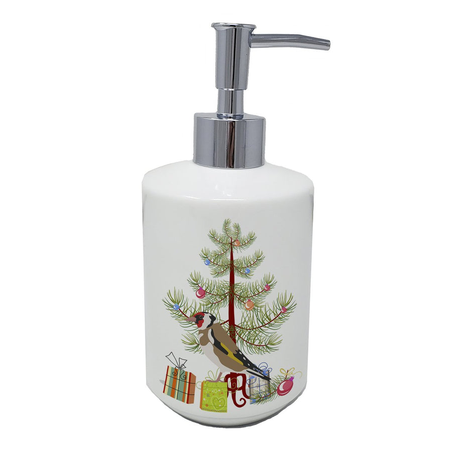 Gold Finch Merry Christmas Ceramic Soap Dispenser Image 1