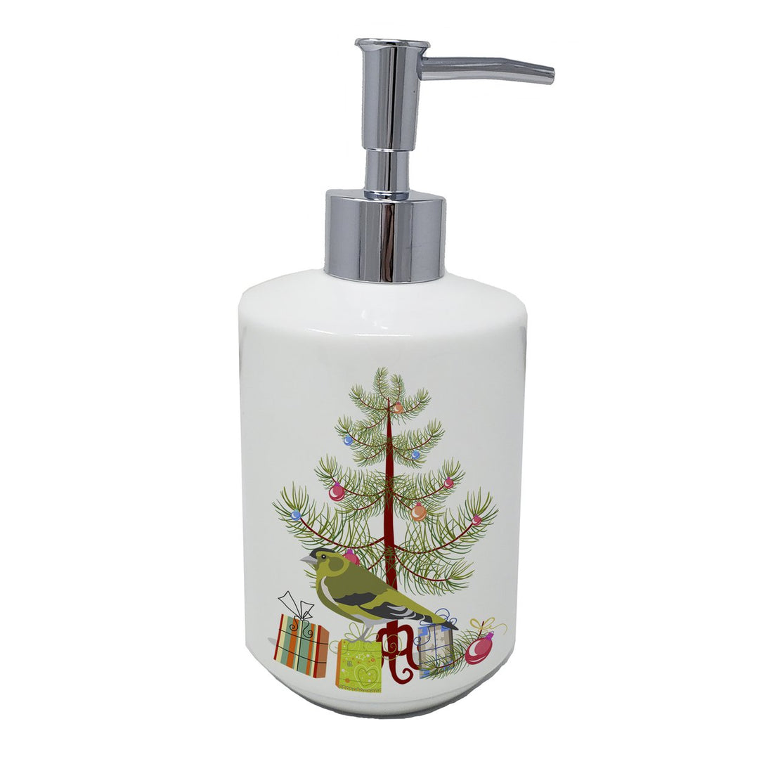 Siskin Merry Christmas Ceramic Soap Dispenser Image 1