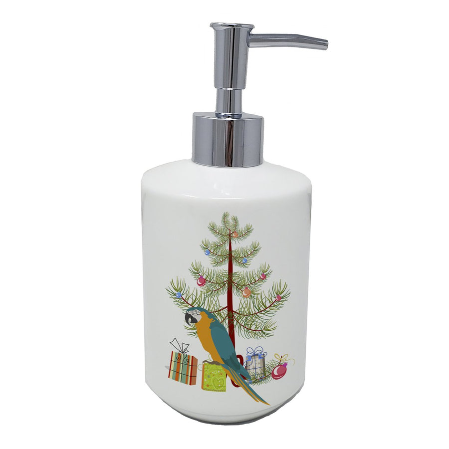 Macaw Merry Christmas Ceramic Soap Dispenser Image 1