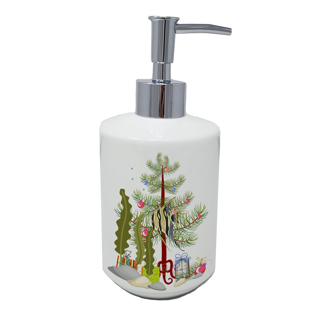 Angelfish Merry Christmas Ceramic Soap Dispenser Image 1