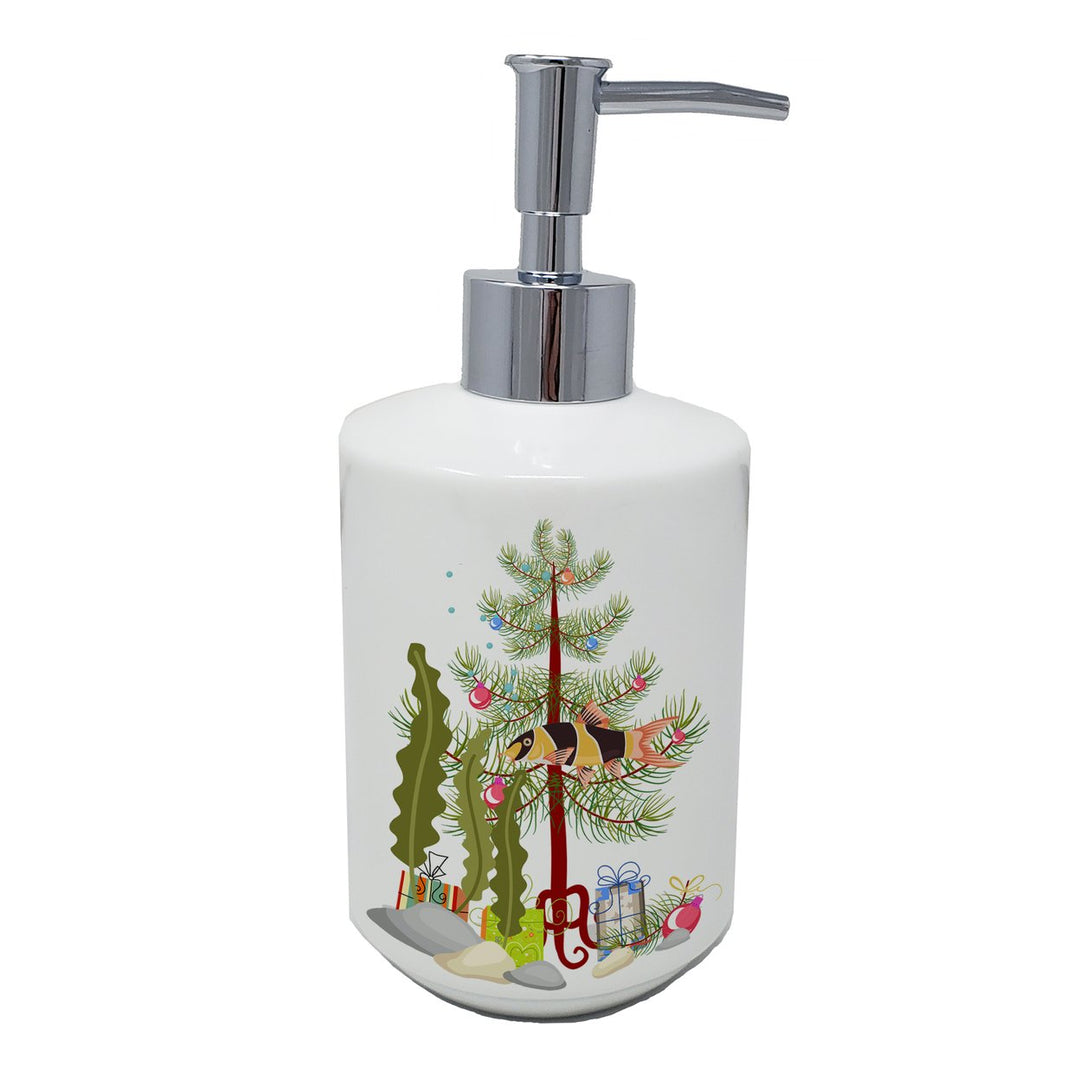 Clown Loach Fish Merry Christmas Ceramic Soap Dispenser Image 1