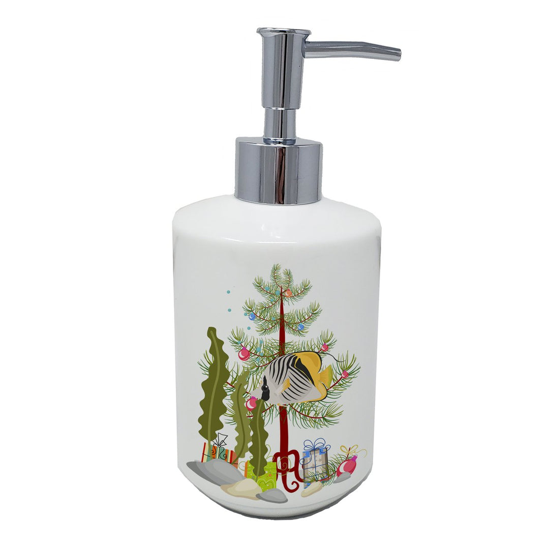 Butterfly Fish Merry Christmas Ceramic Soap Dispenser Image 1