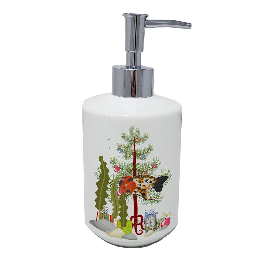 Ranchu Goldfish Merry Christmas Ceramic Soap Dispenser Image 1