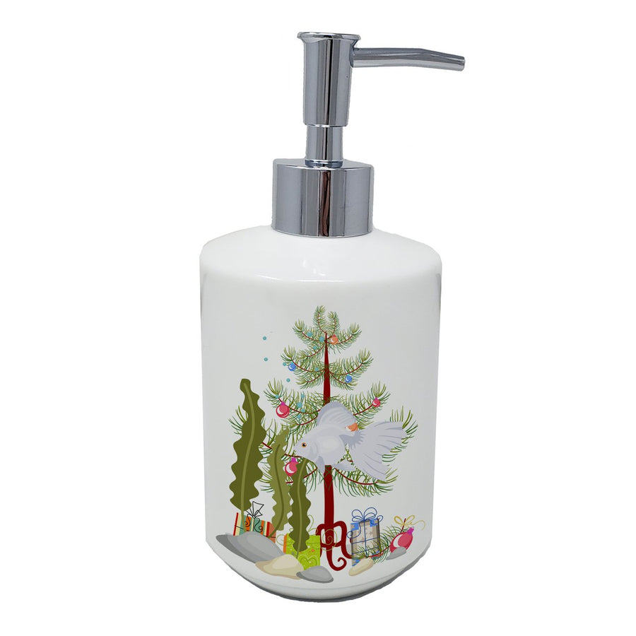 Ryukin Goldfish Merry Christmas Ceramic Soap Dispenser Image 1