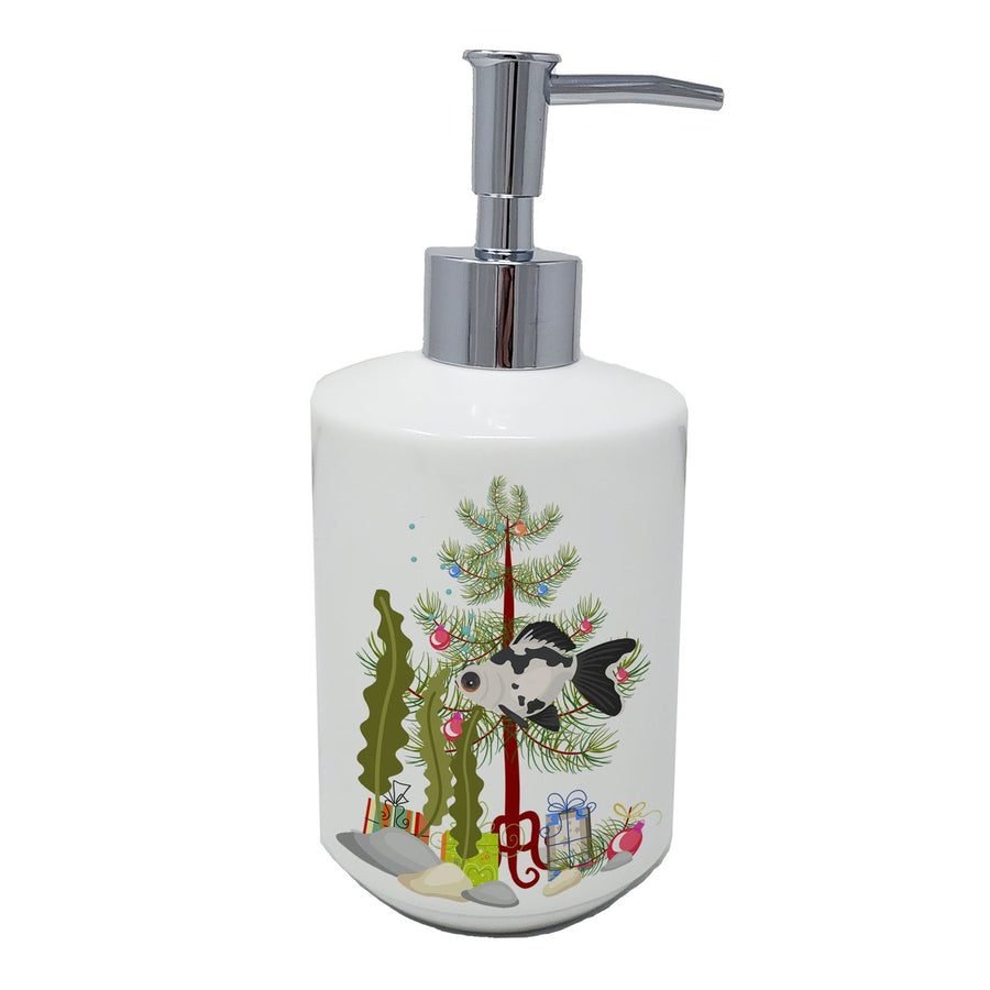 Telescope Eye Goldfish Merry Christmas Ceramic Soap Dispenser Image 1