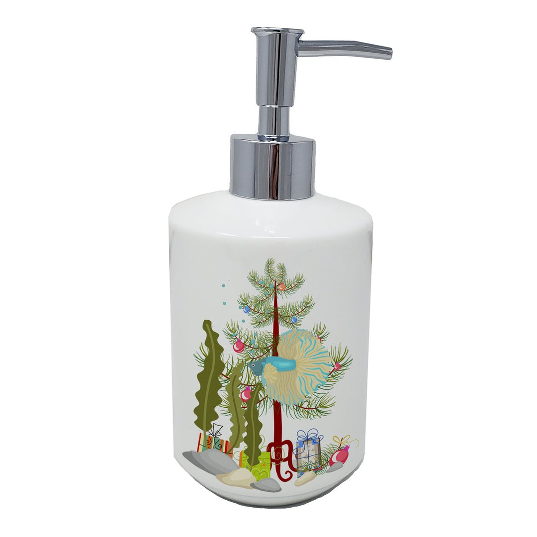 Elephant Ear Betta Merry Christmas Ceramic Soap Dispenser Image 1