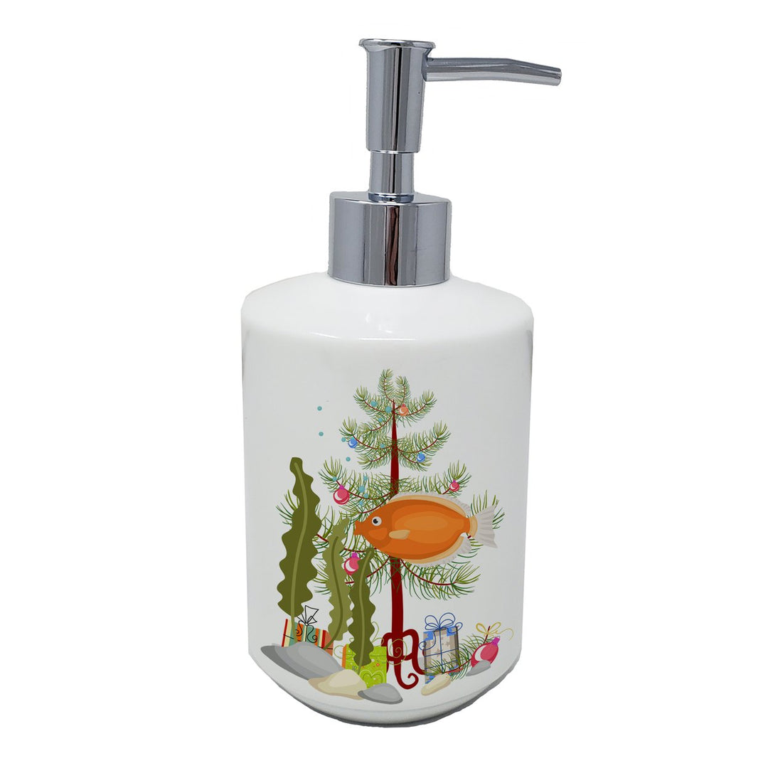 Kissing Gourami Merry Christmas Ceramic Soap Dispenser Image 1