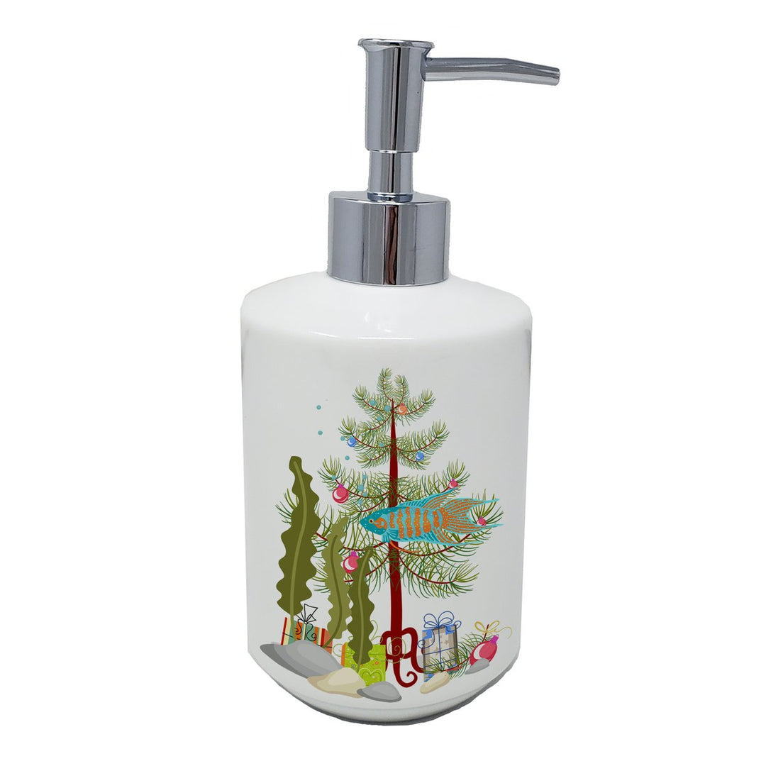 Paradise Fish Merry Christmas Ceramic Soap Dispenser Image 1