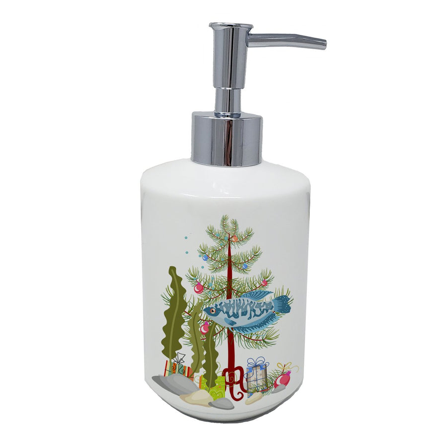 Opaline Gourami Merry Christmas Ceramic Soap Dispenser Image 1