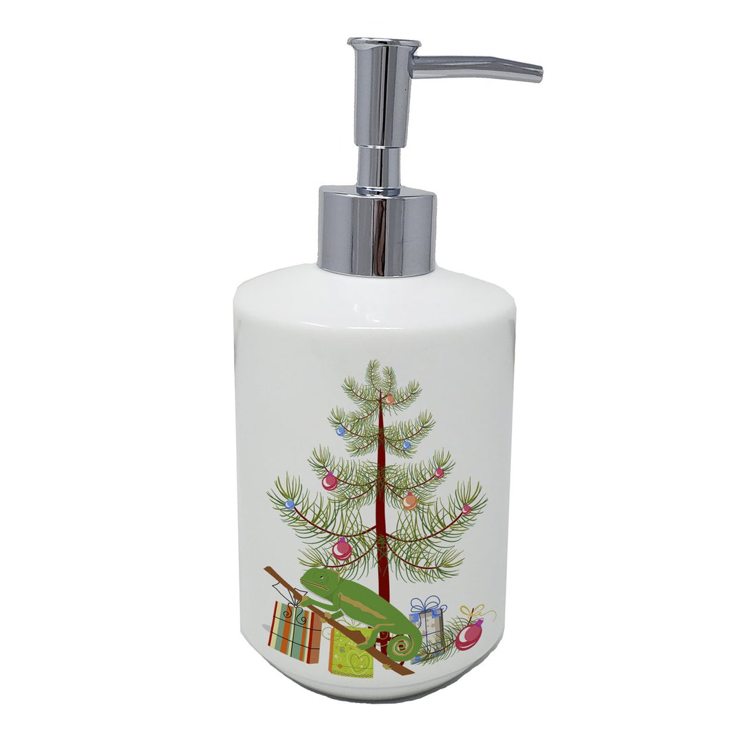 Chameleon Merry Christmas Ceramic Soap Dispenser Image 1