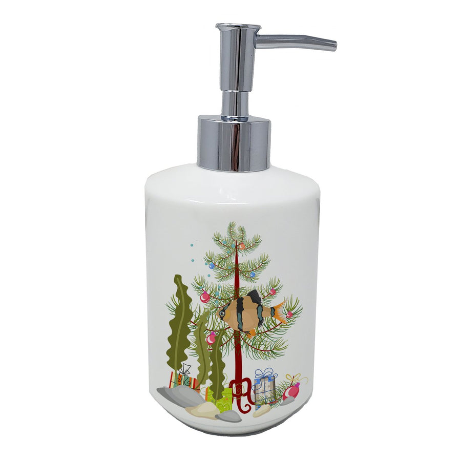 Tiger Barb Merry Christmas Ceramic Soap Dispenser Image 1