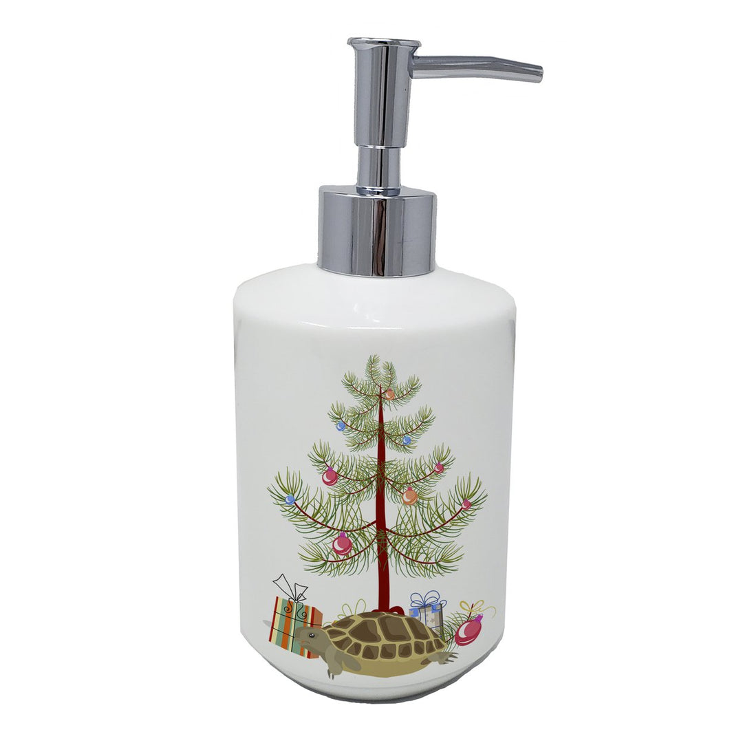 Turtle Merry Christmas Ceramic Soap Dispenser Image 1