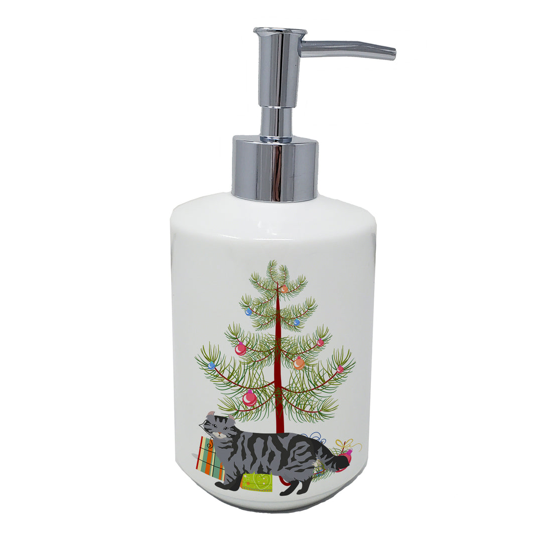 American Curl Style 1 Cat Merry Christmas Ceramic Soap Dispenser Image 1